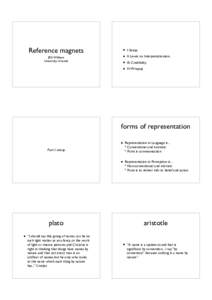 Reference magnets JRG Williams University of Leeds • I: Setup. • II: Lewis on Interpretationism.