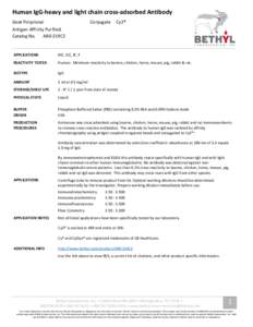 Human IgG-heavy and light chain cross-adsorbed Antibody Goat Polyclonal Conjugate  Cy2®