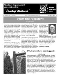 Westside Improvement Association Inc. “Pointing Westward” Volume 17 - Issue 11