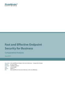 Fast and Effective Endpoint Security for Business 2010