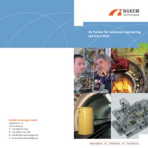 Ihr Partner für nukleares Engineering auf einen Blick NUKEM Technologies GmbH IndustriestrAlzenau