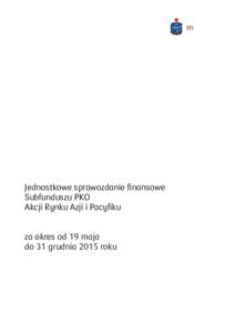 Jednostkowe sprawozdanie finansowe Subfunduszu PKO Akcji Rynku Azji i Pacyfiku za okres od 19 maja do 31 grudnia 2015 roku