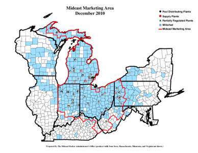 Mideast Marketing Area December 2010 Pool Distributing Plants Supply Plants Partially Regulated Plants