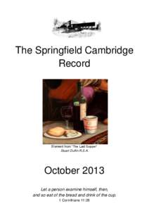 The Springfield Cambridge Record Element from “The Last Supper” Stuart Duffin R.S.A.