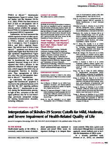 Interpretation of Skindex-29 Scores: Cutoffs for Mild, Moderate, and Severe Impairment of Health-Related Quality of Life