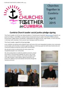 CHURCHES TOGETHER IN CUMBRIA APRILChurches Together in