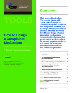 Keeping clients first in microfinance Overview VERSION 1