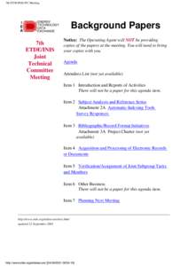 7th ETDE/INIS JTC Meeting