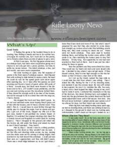 Rifle Loony News Volume 6 Issue 3 November 2014 John Barsness & Eileen Clarke
