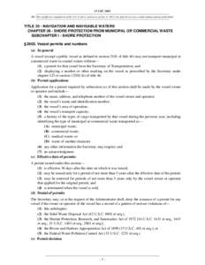 33 USC 2602 NB: This unofficial compilation of the U.S. Code is current as of Jan. 4, 2012 (see http://www.law.cornell.edu/uscode/uscprint.html). TITLE 33 - NAVIGATION AND NAVIGABLE WATERS CHAPTER 39 - SHORE PROTECTION F