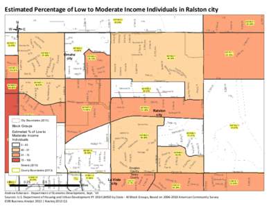 Estimated Percentage of Low to Moderate Income Individuals in Ralston city S 67th St S 69th St  St