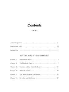 Table of Contents for One Man Alone