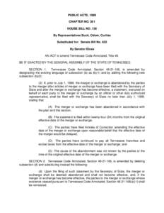 PUBLIC ACTS, 1999 CHAPTER NO. 361 HOUSE BILL NO. 136 By Representatives Buck, Odom, Curtiss Substituted for: Senate Bill No. 622 By Senator Elsea