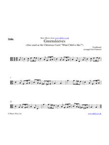Sheet Music from www.mfiles.co.uk  Viola: Greensleeves (Also used as the Christmas Carol 