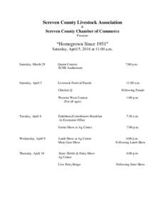 Screven County Livestock Association & Screven County Chamber of Commerce Presents