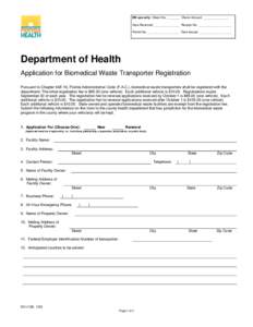 DH use only: Check No. _______ Check Amount _______________ Date Received _______________ Receipt No. ___________________ Permit No. __________________ Date Issued ___________________ Department of Health Application for