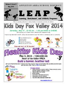 Volume 8, Issue 9 May, 2014 APPLETON AREA SCHOOL DISTRICT  LEAP