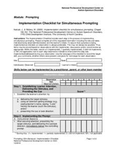 Implementation Checklist for Simultaneous Prompting