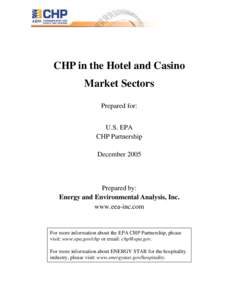 CHP in the Hotel and Casino Market Sectors