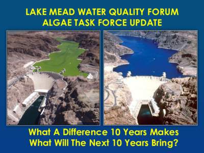 LAKE MEAD WATER QUALITY FORUM ALGAE TASK FORCE UPDATE What A Difference 10 Years Makes What Will The Next 10 Years Bring?