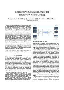 Efficient Prediction Structures for Multi-view Video Coding Philipp Merkle, Member, IEEE, Aljoscha Smolic, Karsten Müller, Senior Member, IEEE, and Thomas