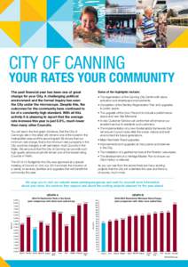 City of Canning  YOUR RATES YOUR COMMUNITY The past financial year has been one of great change for your City. A challenging political environment and the formal Inquiry has seen