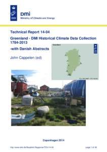 Technical Report[removed]Greenland - DMI Historical Climate Data Collection[removed]with Danish Abstracts John Cappelen (ed)