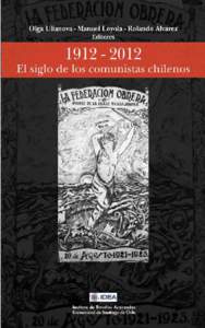 Primera edición, octubre de 2012, Santiago de Chile © Instituto de Estudios Avanzados Universidad Santiago de Chile ISBN:  Registo de Propiedad Intelectual: Diagramación: Fabiola Hurtado