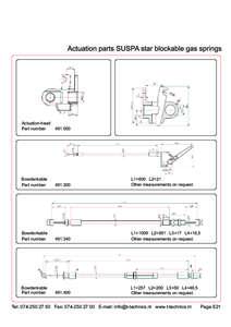 Actuation parts SUSPA star blockable gas springs  Actuation-head Part number:  