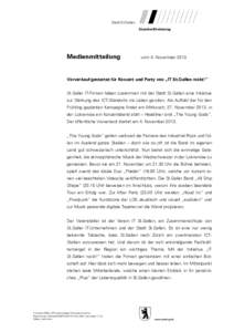 Stadt St.Gallen Standortförderung Medienmitteilung  vom 4. November 2013