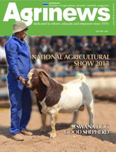 Volume 43, No .08 August[removed]NATIONAL AGRICULTURAL SHOW[removed]TSWANA DOG