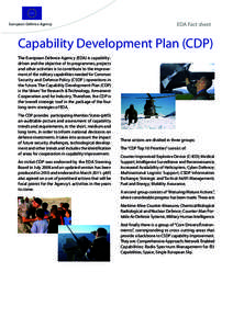 Mission EDA EDA Eur opean Defence Agency  EDA Fact sheet