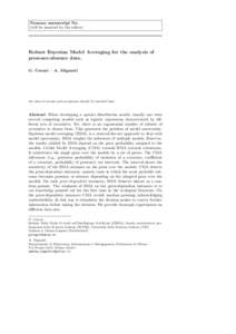 Noname manuscript No. (will be inserted by the editor) Robust Bayesian Model Averaging for the analysis of presence-absence data. G. Corani · A. Mignatti