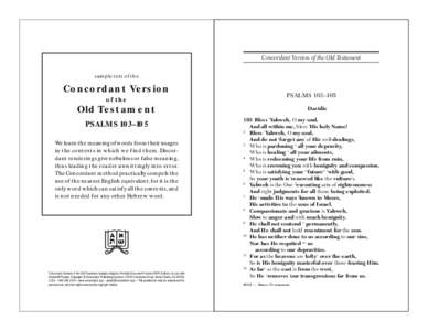 Concordant Version of the Old Testament  sample text of the Concordant Version of the