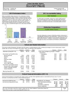 Texas Education Agency[removed]School Report Card CREIGHTON EL[removed]District Name: CONROE ISD Campus Type: Elementary