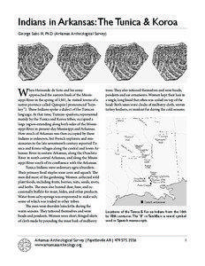 Indians in Arkansas: The Tunica & Koroa George Sabo III, Ph.D. (Arkansas Archeological Survey)