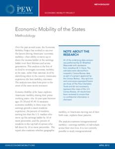 METHODOLOGY ISSUE BRIEF PROJECT NAME ECONOMIC MOBILITY PROJECT