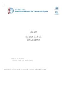 i[removed]SCIENTIFIC CALENDAR