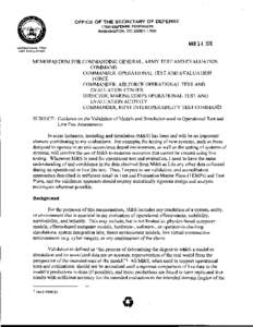 OFFICE OF THE SECRETARY OF DEFENSE 1700 DEFENSE PENTAGON WASHINGTON, DC 20301·1700 MAR 14 Z016 OPERATIONAL TEST