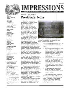 MARCH[removed]WASHTENAW COUNTY HISTORICAL SOCIETY NEWSLETTER· FOUNDED 1857 RICHARD L. GALANT, PhD  Officers