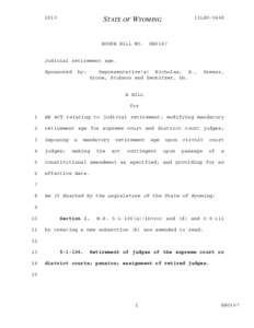 2013 General Session - Introduced Version - HB0167 - Judicial retirement age.