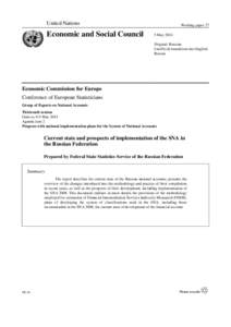 United Nations  Economic and Social Council Working paper 27 5 May 2014