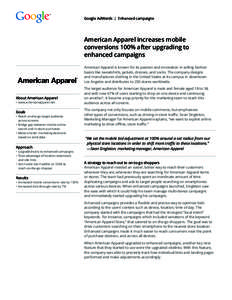 American Apparel / Mobile commerce / Google / AdWords / Internet marketing / Smartphone / Marketing / Technology / Business