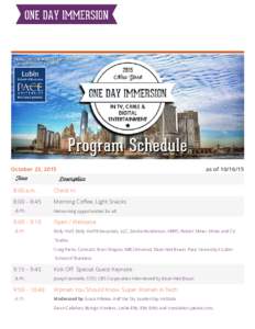 One Day ImmersionNYC Program Schedule PDF