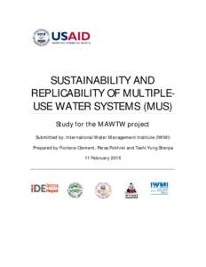 Biology / Natural environment / Sustainability / Environmentalism / Water management / Water supply / Sustainable development / Ecological resilience / International Water Management Institute / Mus