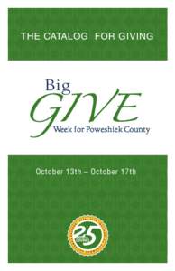 THE CATALOG FOR GIVING  GI VE Big  Week for Poweshiek County