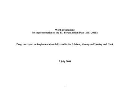 Work Programme for implementation of the EU Forest Action Plan