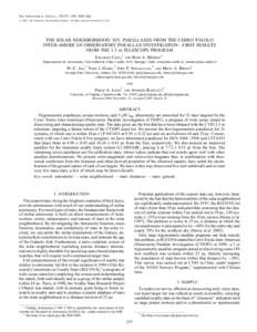 The Astronomical Journal, 130:337–349, 2005 July # 2005. The American Astronomical Society. All rights reserved. Printed in U.S.A. THE SOLAR NEIGHBORHOOD. XIV. PARALLAXES FROM THE CERRO TOLOLO INTER-AMERICAN OBSERVATOR