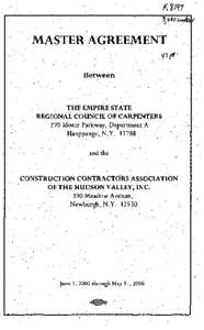 K 21V  MASTER AGREEMENT Between  THE EMPIRE STATE