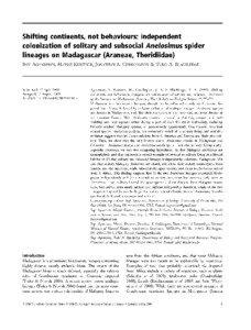 Shifting continents, not behaviours: independent colonization of solitary and subsocial Anelosimus spider lineages on Madagascar (Araneae, Theridiidae)